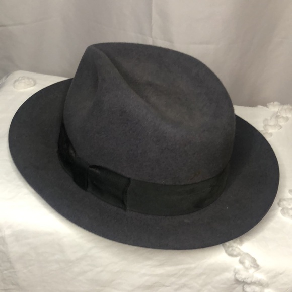 Authentic INDIANA JONES dark gray 100% wool/felt fedora hat. Size Large. - Picture 4 of 12